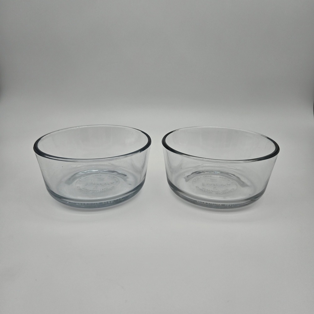 Pyrex Glass‎ Bowls 2-Cup Clear Round Food Storage Containers 7200 No Lids